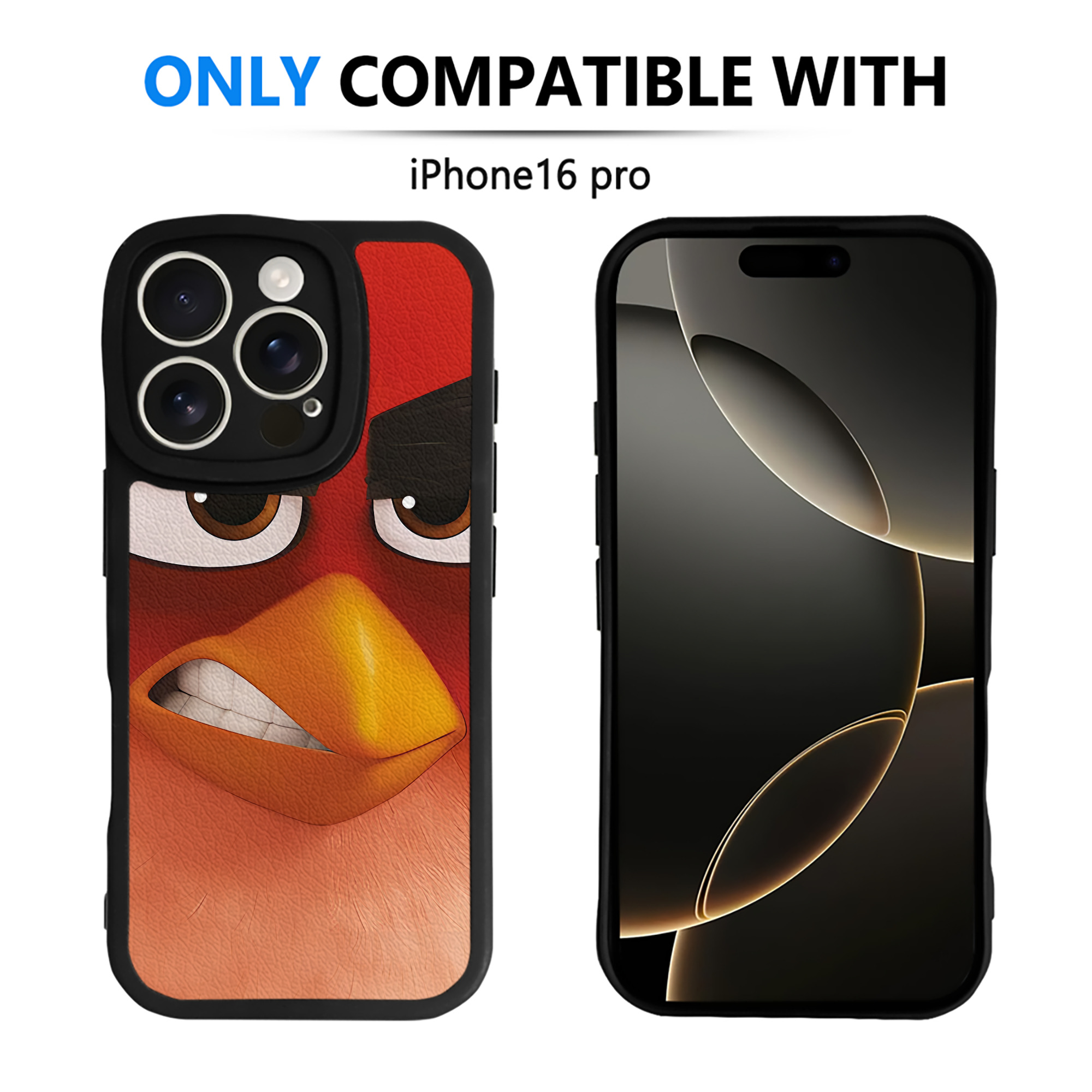 （画像用） Angry Birds アングリーバード 【iPhone 16シリーズ対応】シリコンスマホケース（レザー調） 材質：シリコン